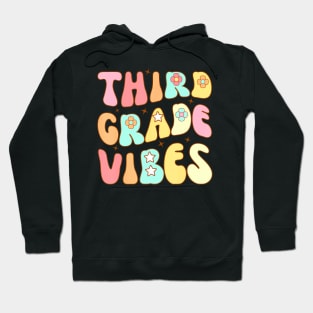 Third Grade Vibes Groovy Teacher Women Kids Hoodie